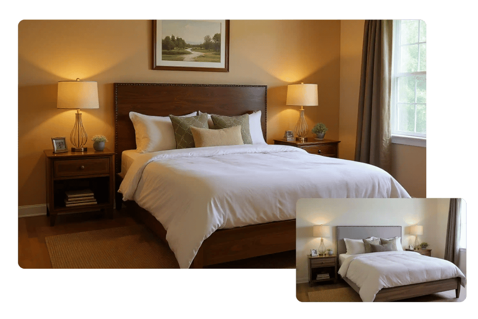 Nachdem Sie Möbel aus Fotos entfernt haben, können Sie Ihren Raum neu gestalten