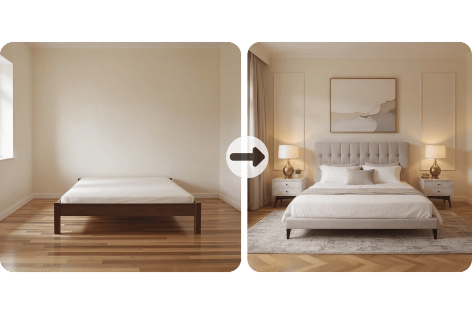 AI Virtual Staging with Furniture and Décor