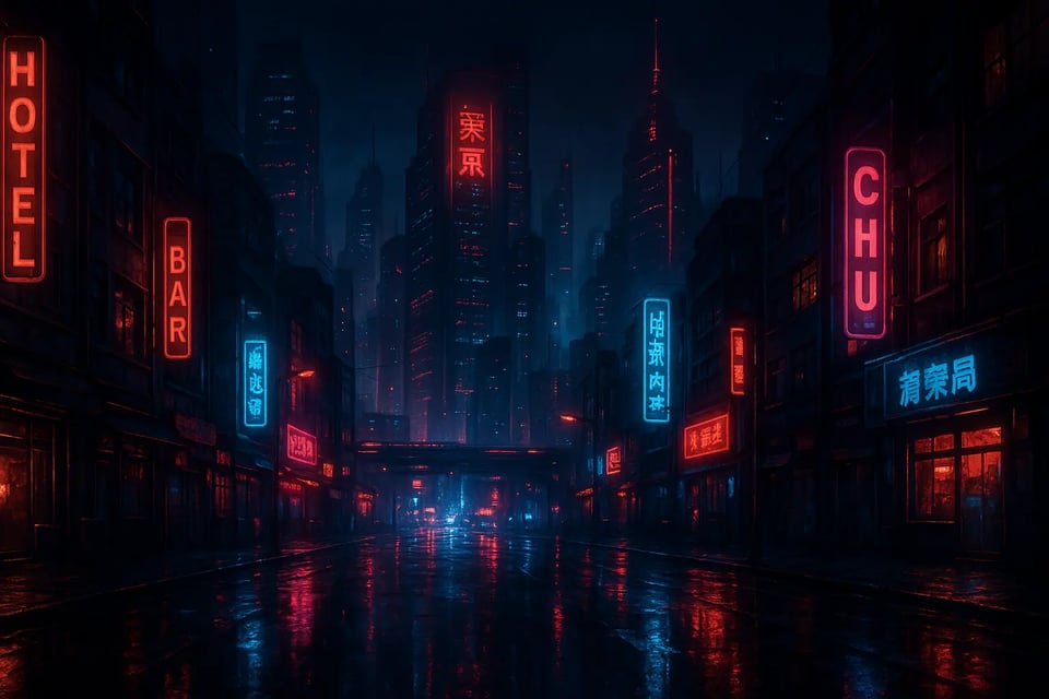 Cyberpunk Night Skyline
