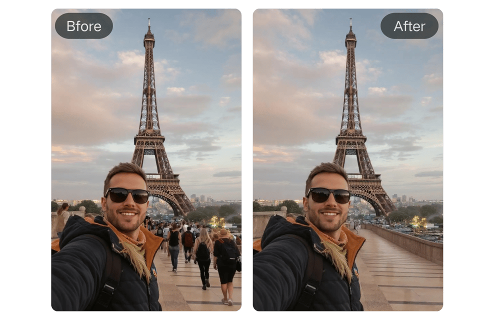 Elimina Personas de Fotos de Viaje con IA