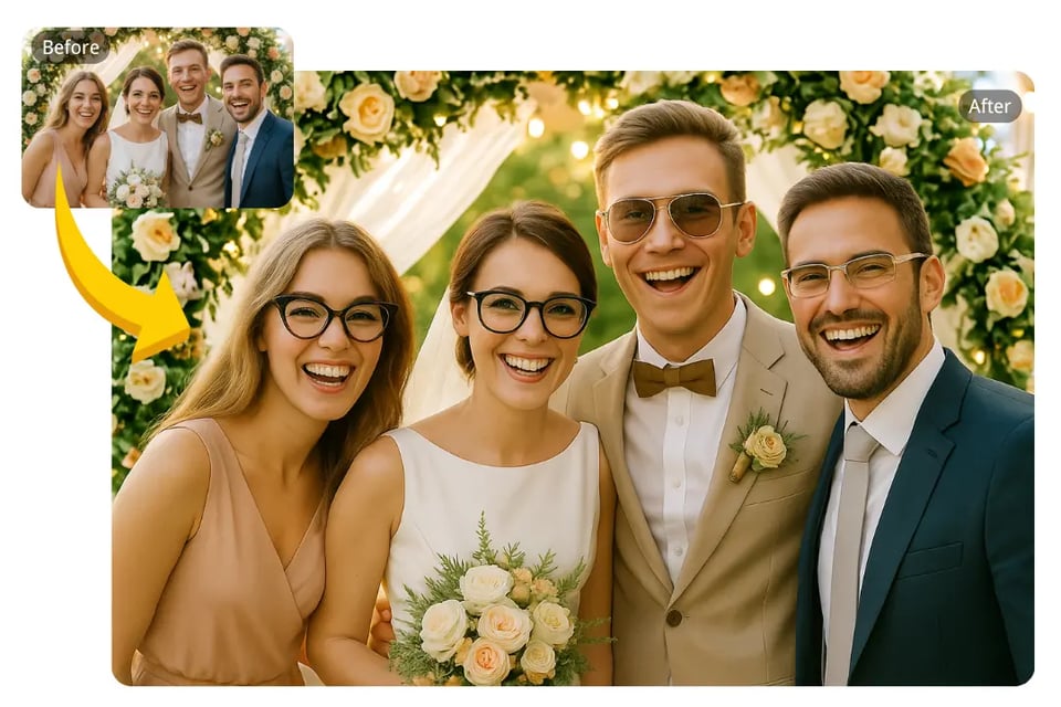 Enhance Event Photography by Adding Glasses to Photos