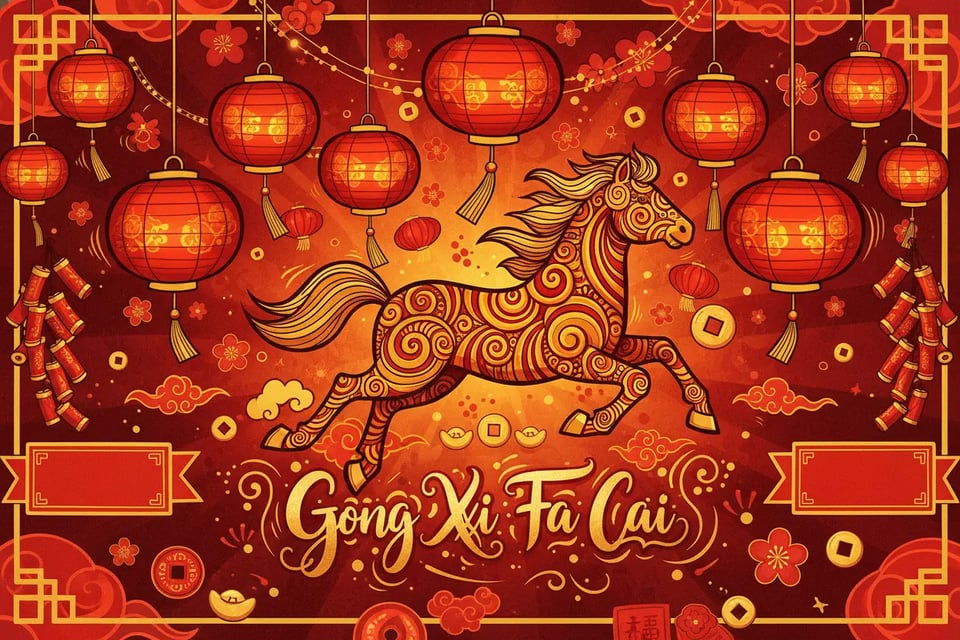 Easy Customization for Happy New Year Horse Designs