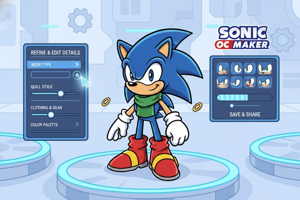 Refine and Edit Details With Sonic OC Maker Free