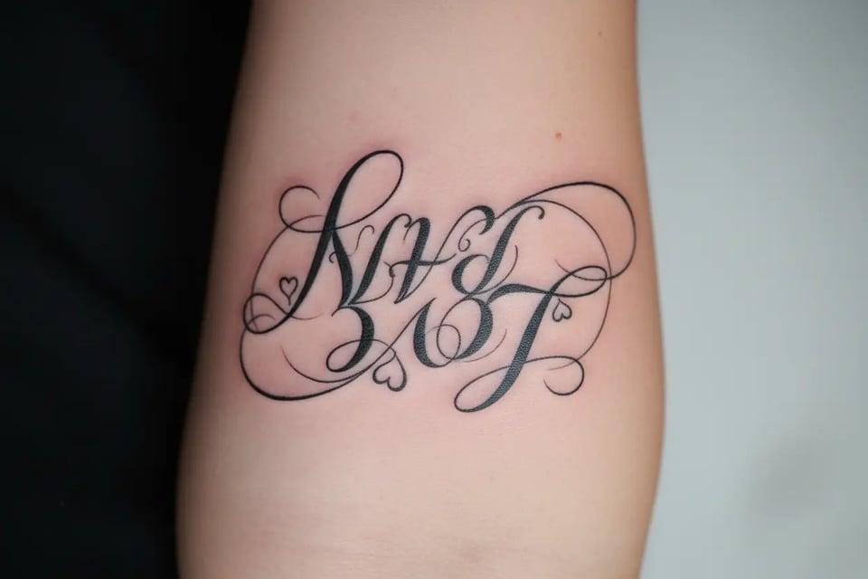 Love Pain Ambigram Tattoo for Couples