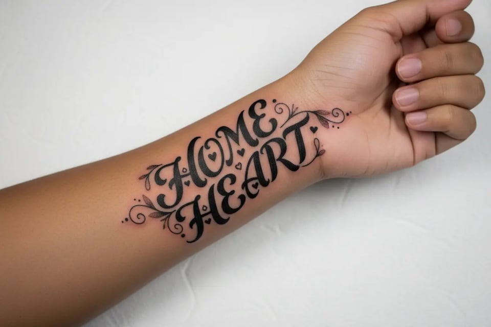 Family Forever Ambigram Tattoo for Lasting Bonds