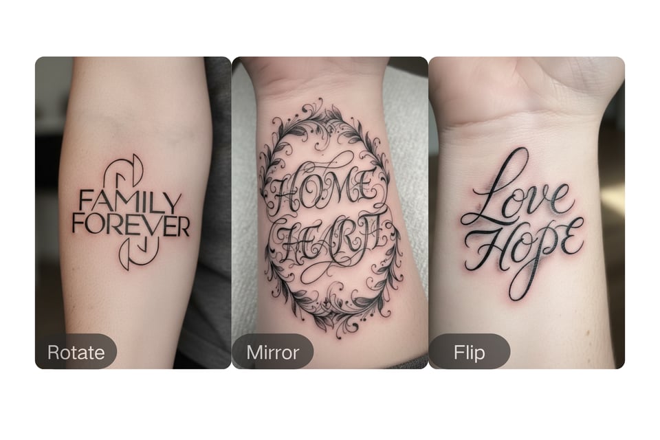 Flip, Rotate & Mirror Modes for Perfect Ambigram Tattoos
