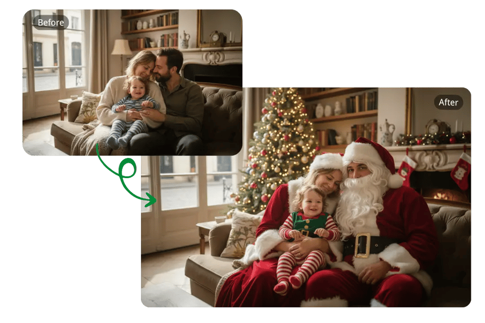 Turn Family Photos into Festive Santa Memories