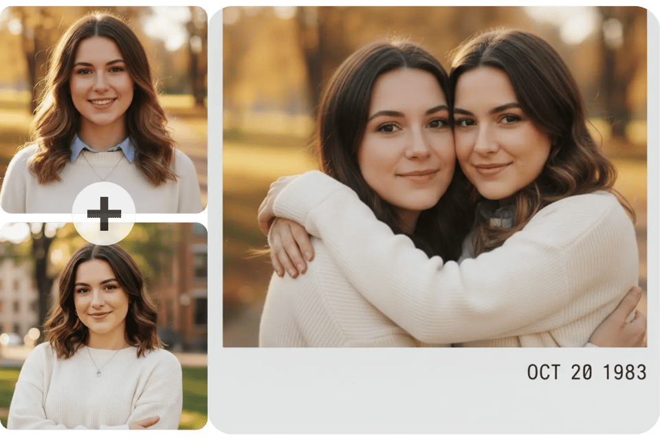 Polaroid Snapshot Duo with Exact Face Match Free Online