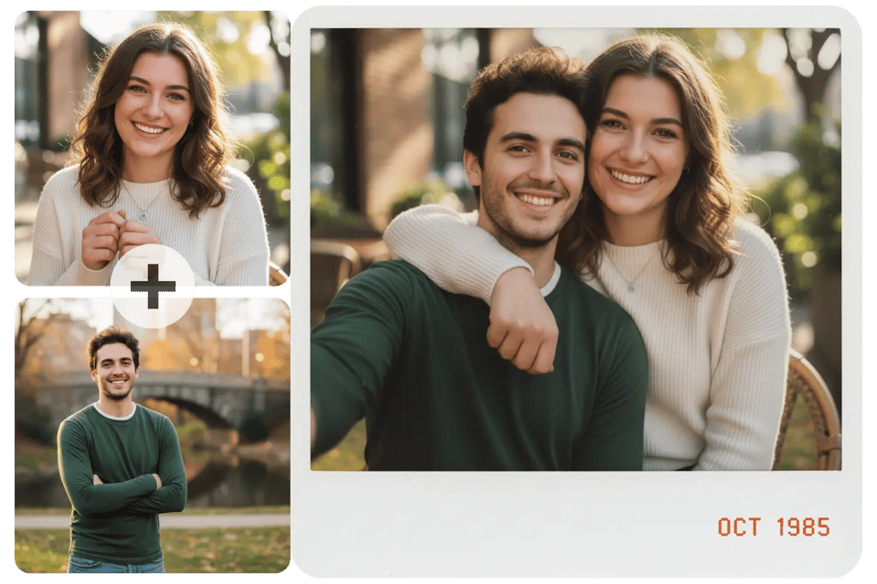 AI Polaroid Photo Generator With Built-In Hug, Couple & Kiss Modes