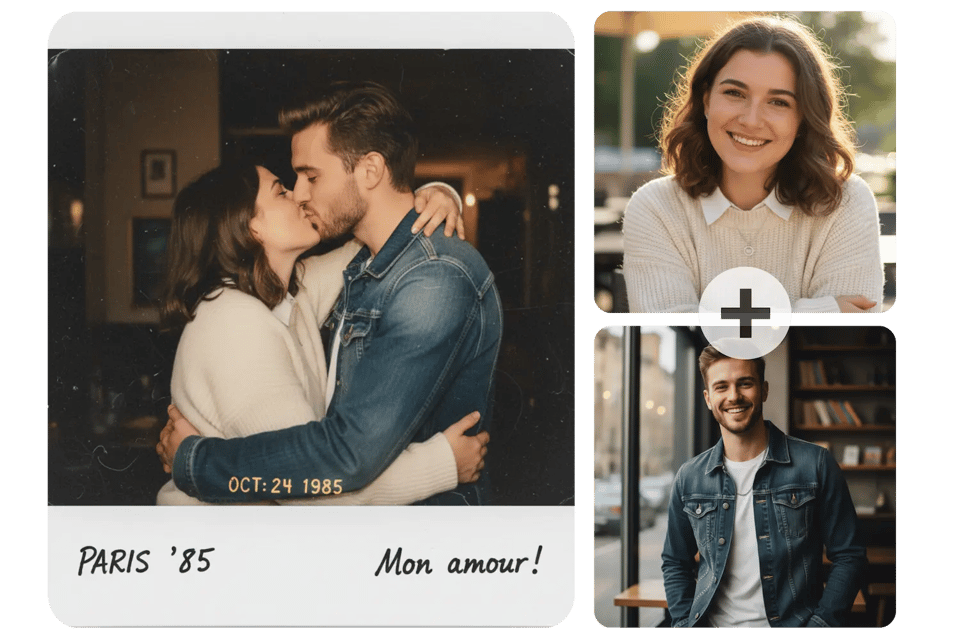 Customize Borders, Captions, Colors & Layouts for Duo Polaroid Pictures