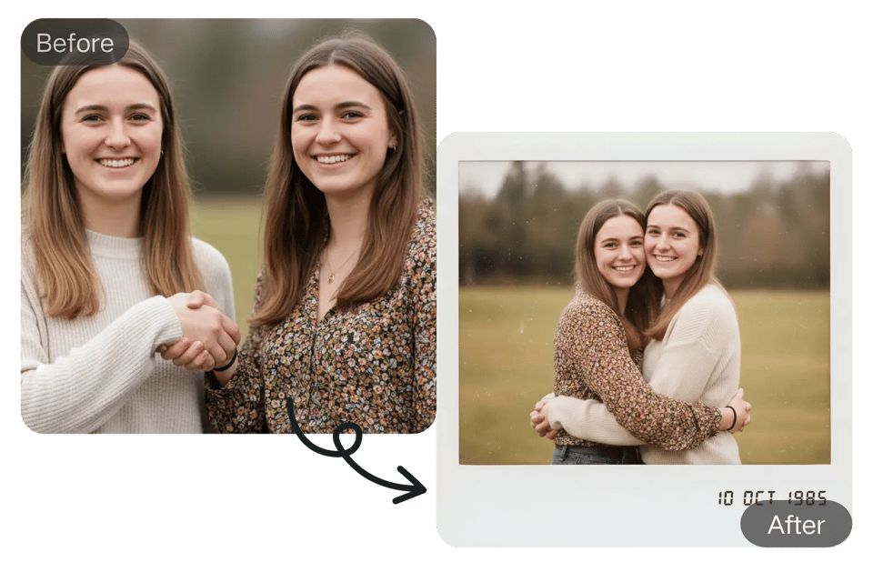 Combine Daily Memories with Polaroid Duo Selfie Effects