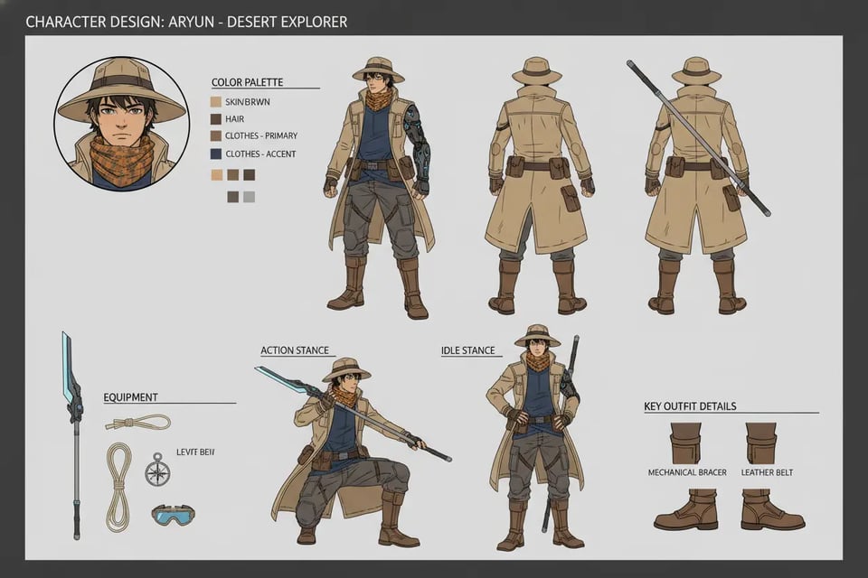 Create Character Sheets Online from Text Prompts or Reference Images