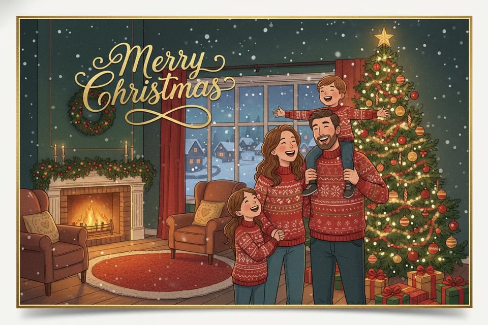 Classic Family AI Christmas Card Generator Prompt