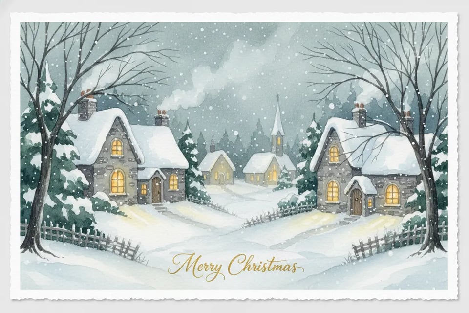 Watercolor Style AI Christmas Card Generator Prompt