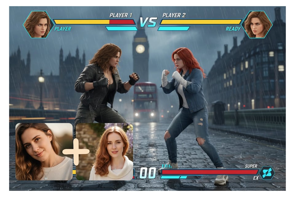 Transform Photo into Street Fighter Game Screenshot