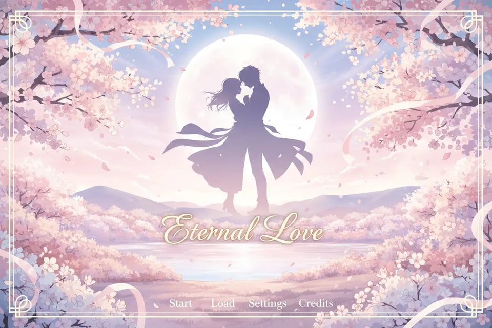 Visual novel title screen