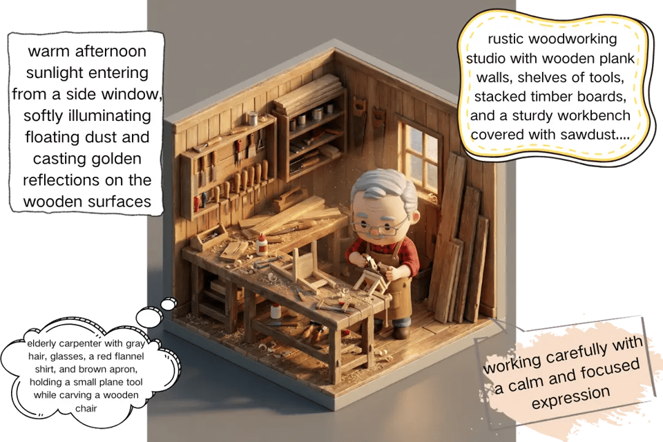 Create a 3D Miniature Room from Text or Photo