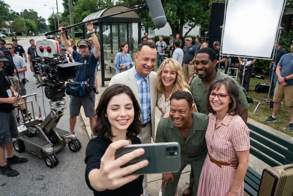 Cinematic Movie-Set Backgrounds with Celebrities