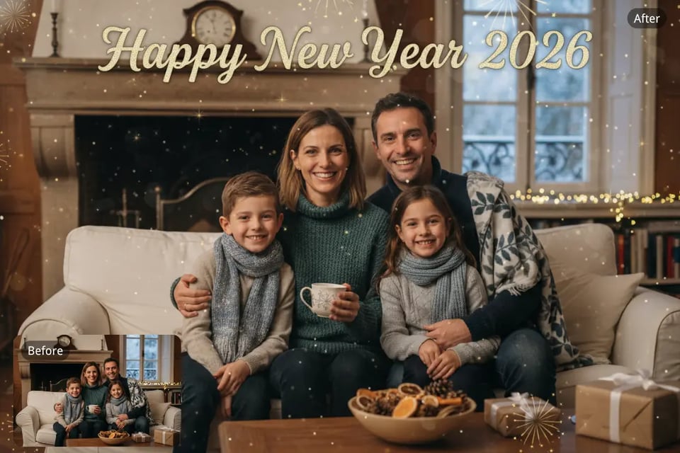 Turn Your Photos into Personalized New year Cards