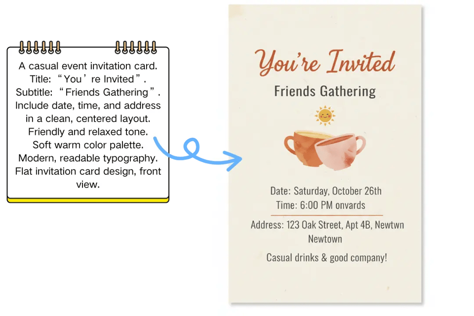 Generador de invitaciones con IA que convierte texto en tarjetas de invitación