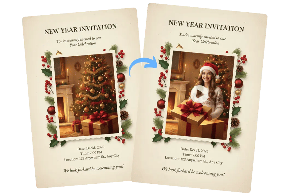 Crear tarjetas de invitación listas para video y animación