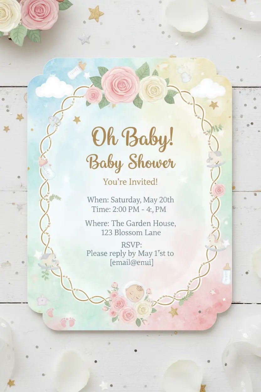 Invitaciones para Fiesta de Bebé