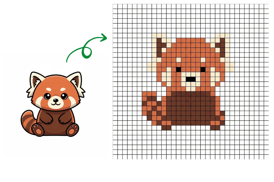 Perler Bead Patterns with White Grid Background