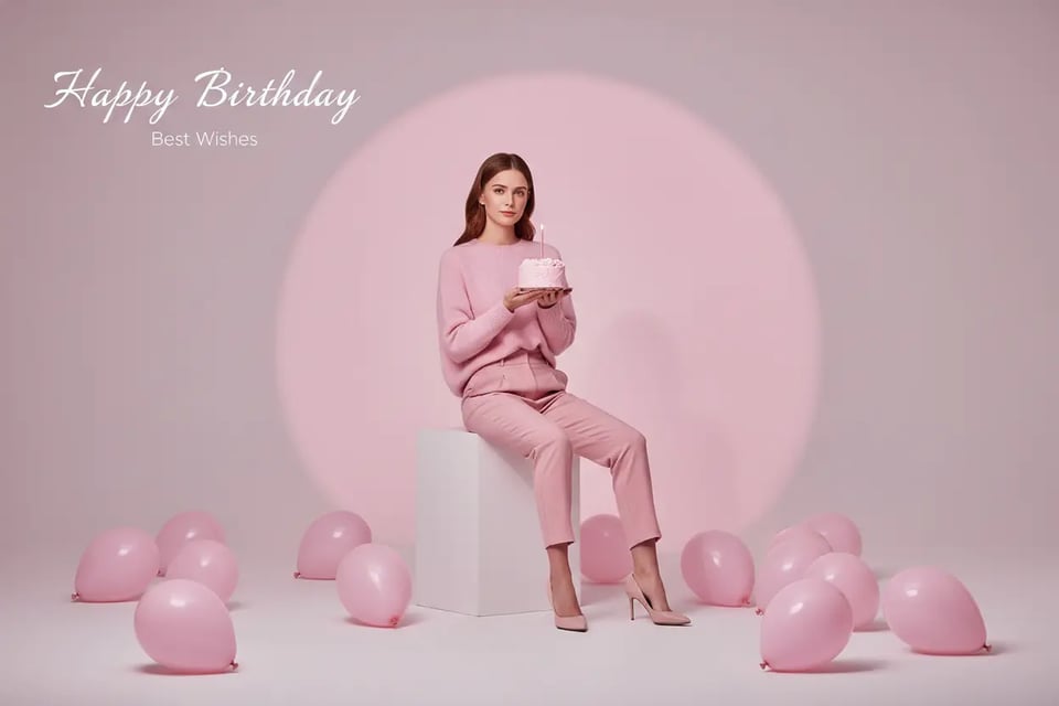 Pink Vibe Modern Birthday Card