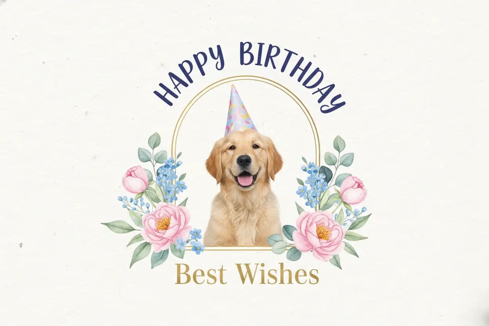 Floral Grace Illustrated Birthday Card