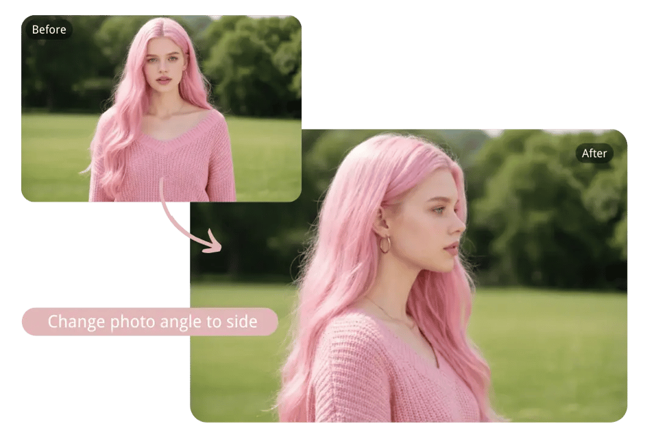 Change Photo Angle with Natural Language Prompt Online