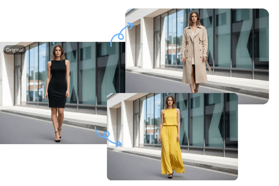 One-Click Outfit and Color Changes on AI Fashion Models