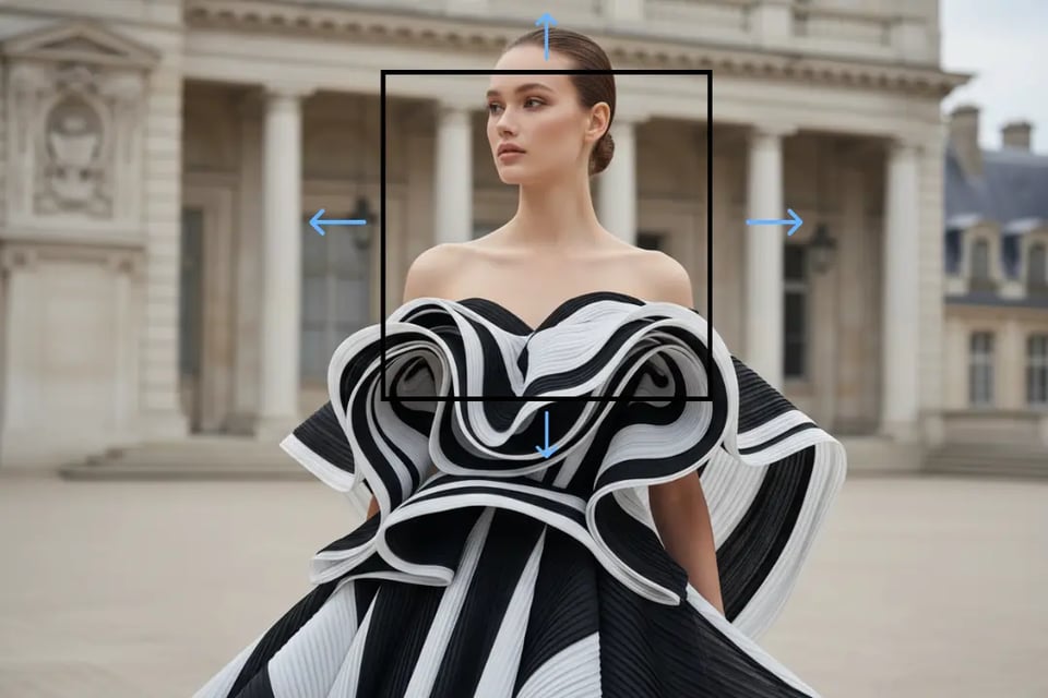 AI Outpainting for Complete Fashion Scenes