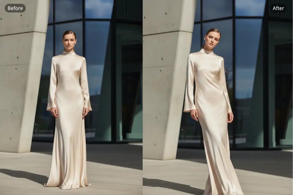 AI Pose Adjustment for Better Garment Presentation