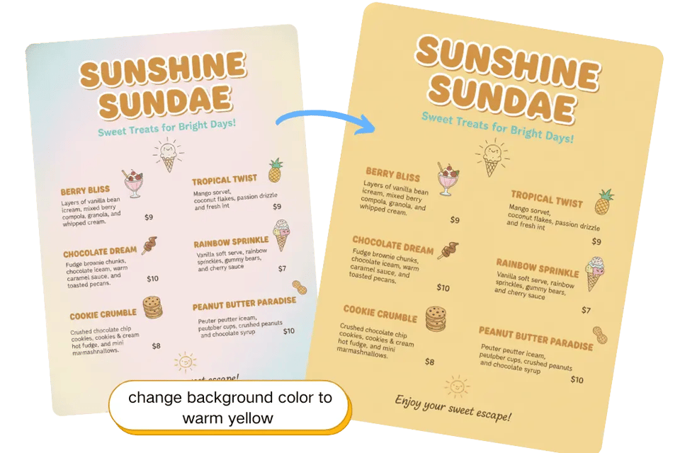 AI Menu Generator Free with Built-In Image Editing