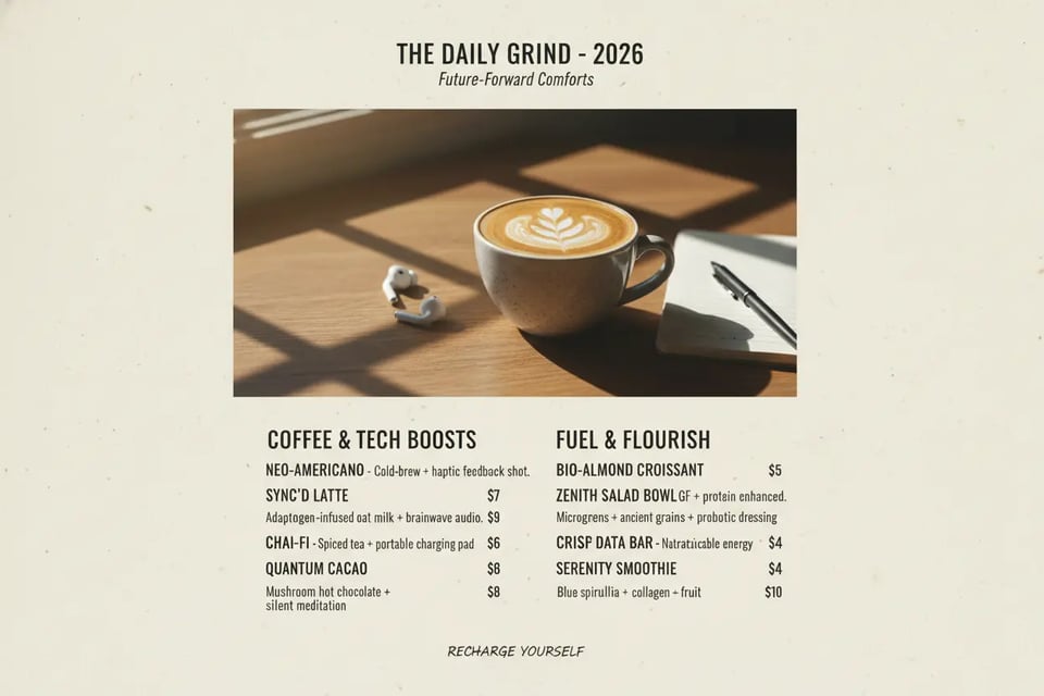 Cafe & Coffee Shop Menus