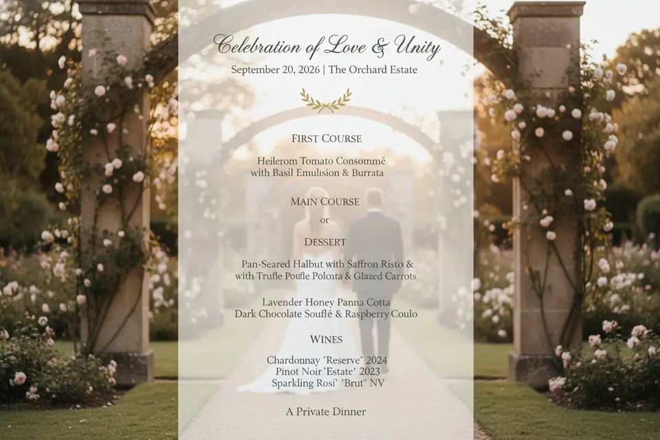 Event & Special Occasion Menus