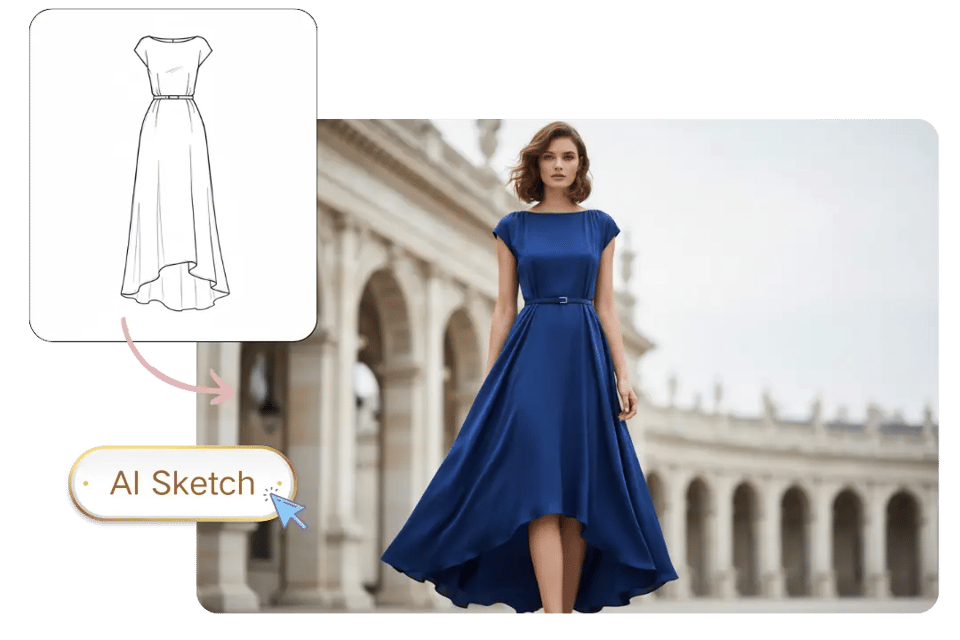 Speed Up Sketch-Based Design with AI Fashion Design Generator