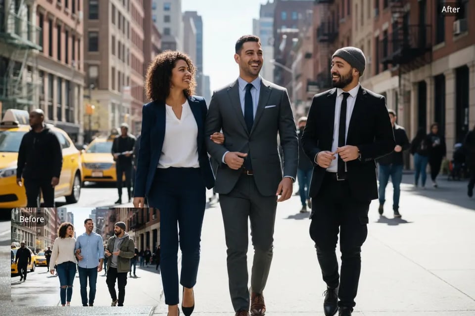 Keep Visual Consistency Across Individuals and Group Photos in the Formal Attire Editor