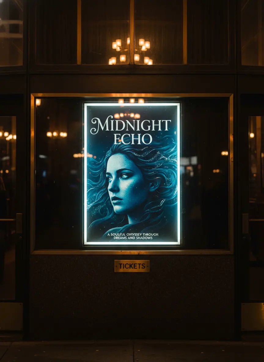 Movie Poster Mockup in a Cinema Window