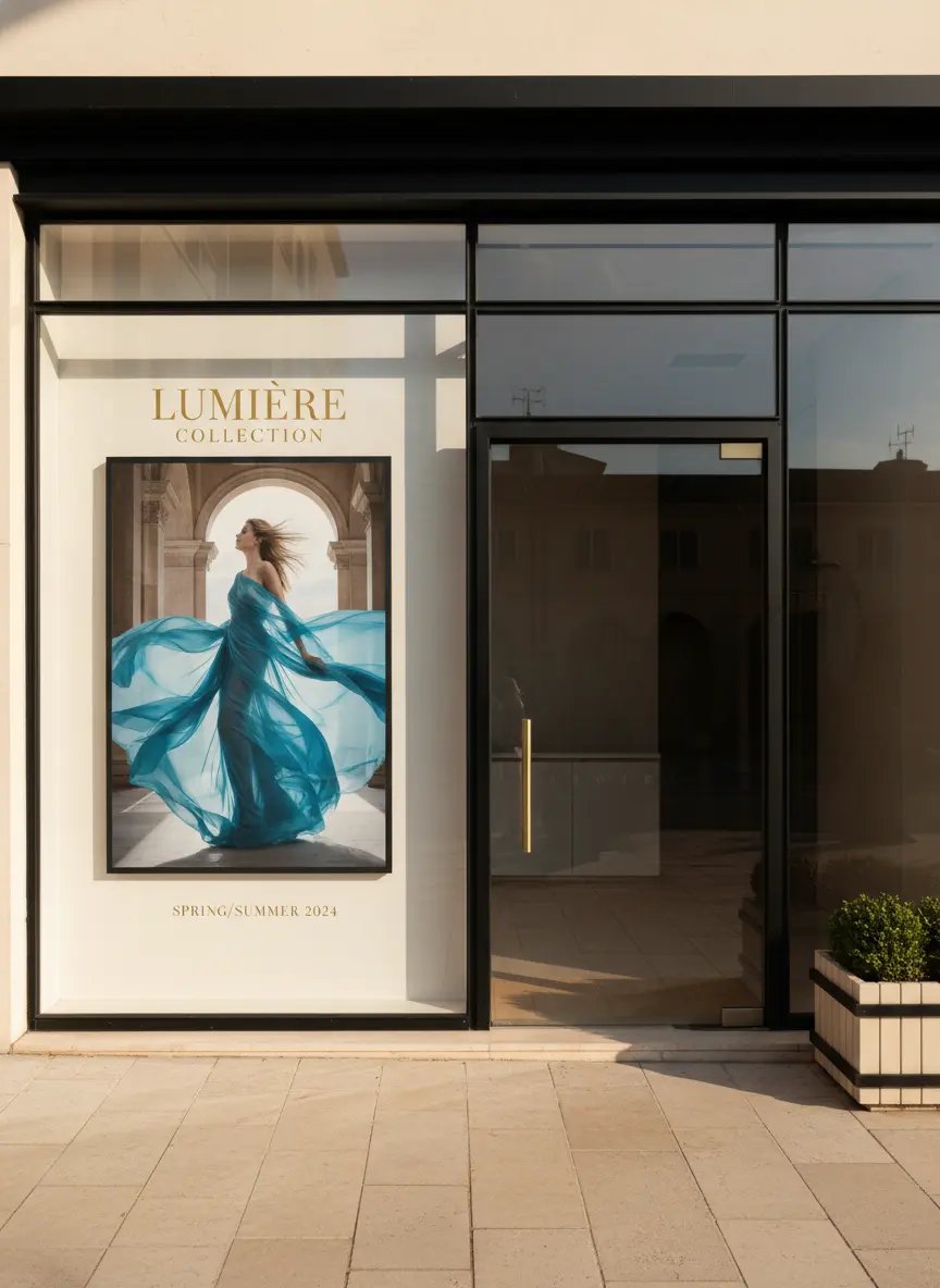 Street Poster Mockup on a Storefront Wall