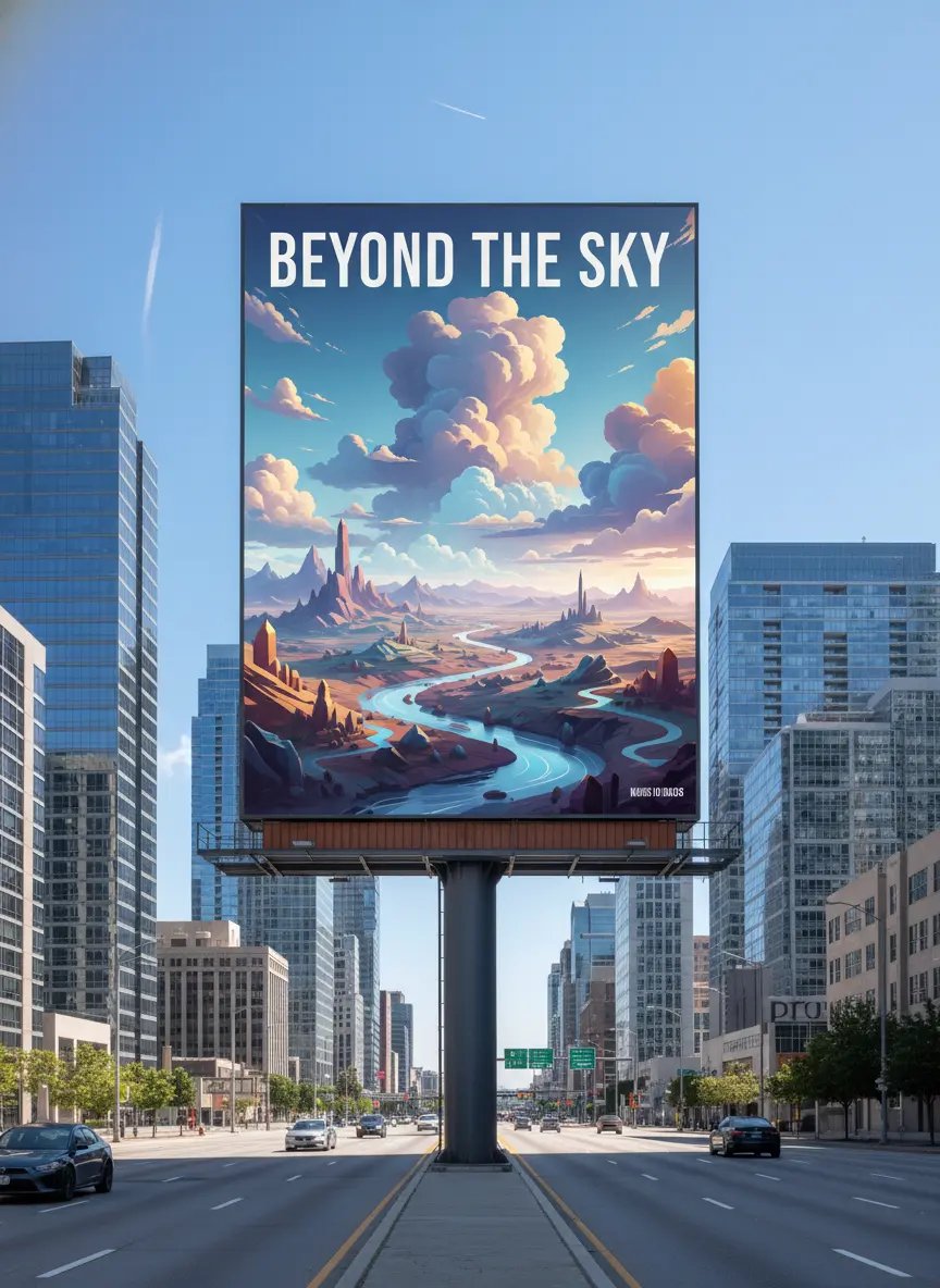 Street Poster Mockup on a City Billboard