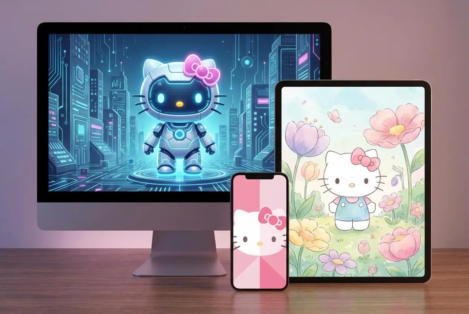 Design Hello Kitty AI Wallpapers for Mobile and Desktop