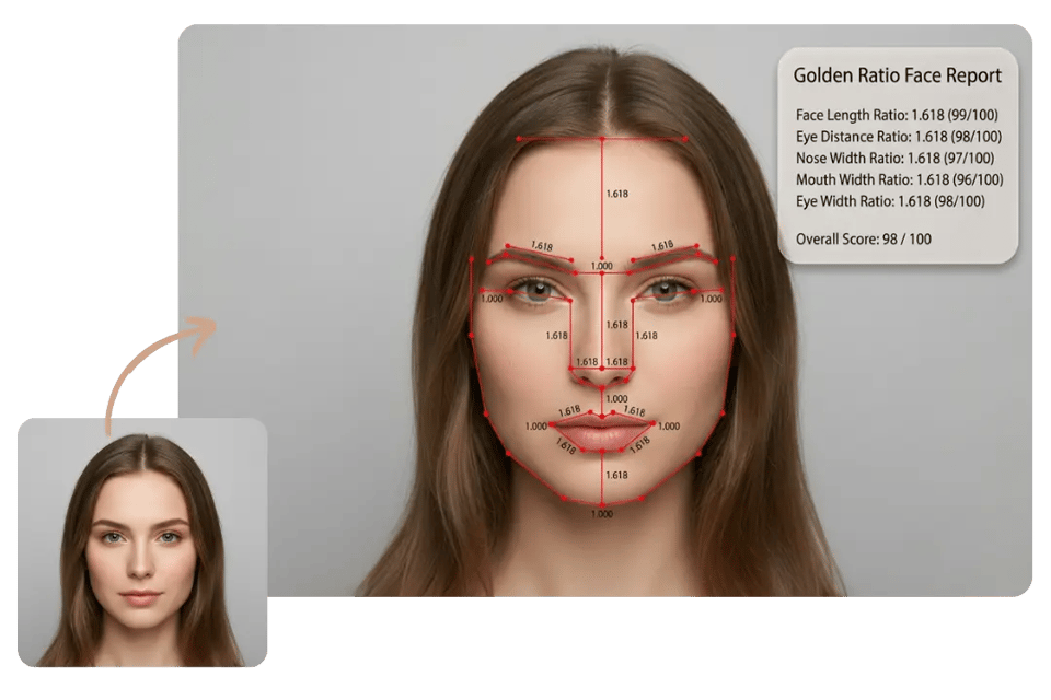 AI Face Ratio Calculator with Facial Landmark Detection