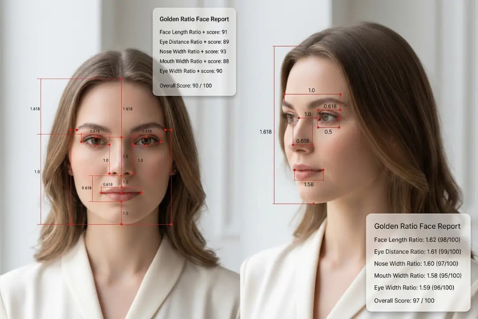 Compare Face Proportion Analysis Across Multiple Photos