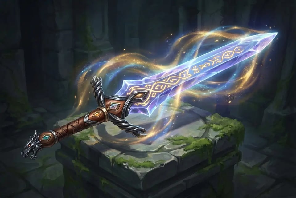 Enchanted Crystal Sword for Fantasy Weapon Art Generator