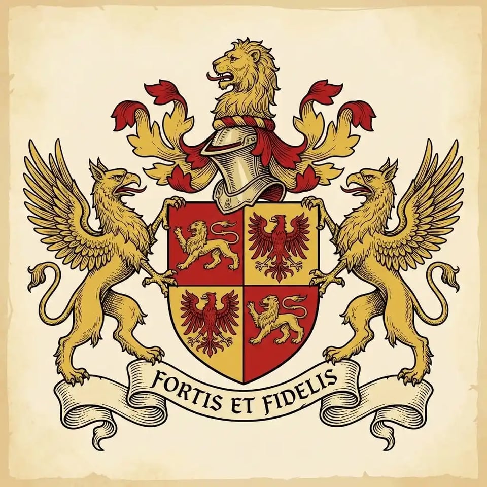 Classic Family Crest Template for Traditional Coat of Arms