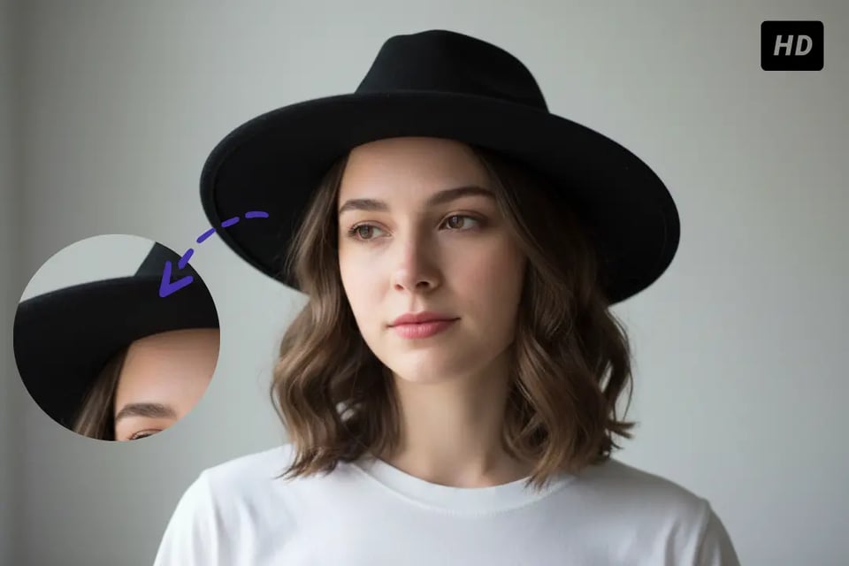 One-Click AI Hat Photo Editor with Balanced Light and Depth