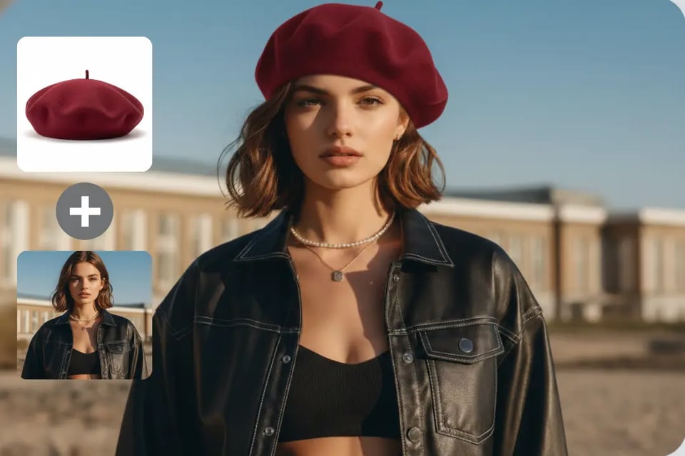 Virtual Hat Try On for Real Photos and References