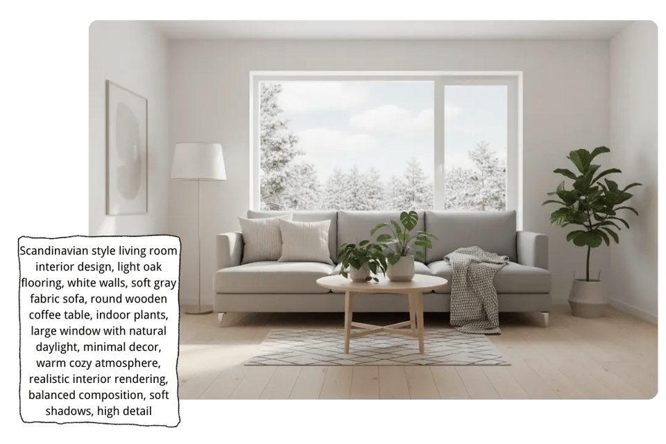 Create Complete Interior Designs from Simple Text