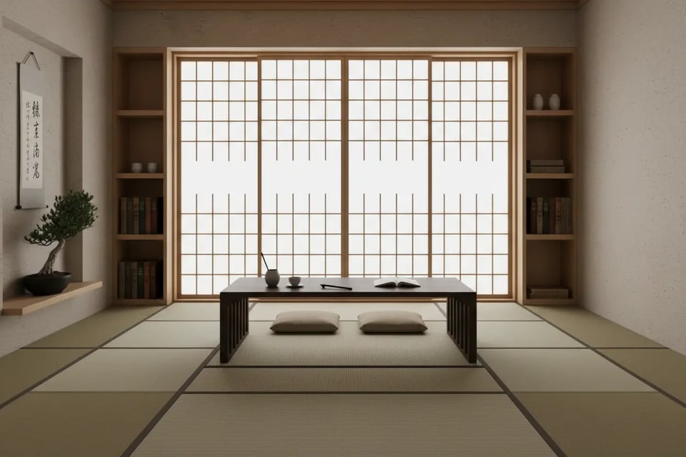 Japanese Zen Study Room Interior Design